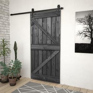 Dvere 90x210 cm masívne borovicové drevo čierne