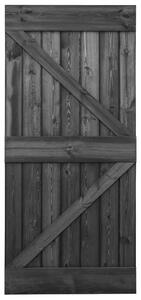 Dvere 90x210 cm masívne borovicové drevo čierne