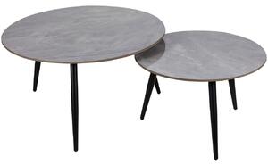 Set konferenčných stolíkov HARDI 3 - šedý / matný čierny
