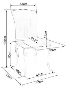 Štýlová jedálenská stolička PREDRAG - chróm /šedá