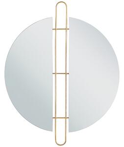 Nástenné zrkadlo zlaté kovové ø 52 cm okrúhly rám nástenný doplnok do domácnosti glamour štýl minimalistické
