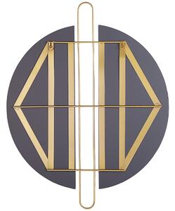 Nástenné zrkadlo zlaté kovové ø 52 cm okrúhly rám nástenný doplnok do domácnosti glamour štýl minimalistické