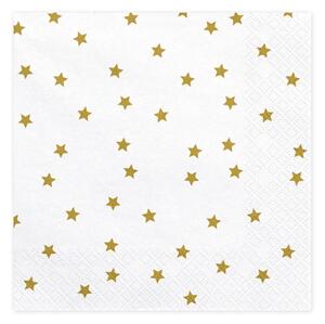 Papierové obrúsky zlatej hviezdy 33x33 cm 20ks