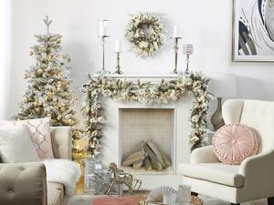 Vianočné dekorácie veniec biely plastový okrúhly snehový vzhľad s časovačom LED osvetlenie jedľa vetvy dekorácie dverí stola interiéru na stenu
