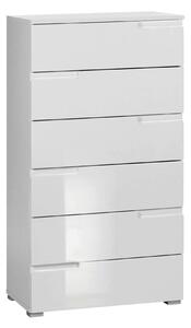 KOMODA, biela, biela s vysokým leskom, 65/117,6/40 cm Xora - Komody