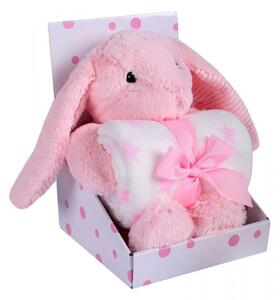 DuetBaby deka s hračkou Zajačik ružová