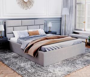 Luxusná posteľ PASADENA 90x200 s kovovým roštomSIVÁ