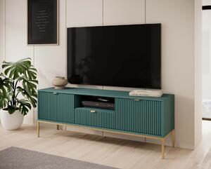 Televízny stolík MISHEEL - modrozelený / zlatý