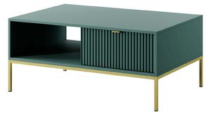 Konferenčný stolík MISHEEL - modrozelený / zlatý
