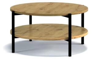 Okrúhly konferenčný stolík s úložným priestorom VILEM - dub artisan