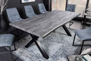 Dizajnový jedálenský stôl Kaniesa 160 cm sivý - vzor divý dub