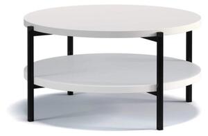 Okrúhly konferenčný stolík s úložným priestorom VILEM - matný biely