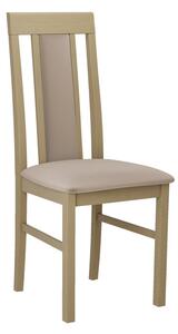 Drevená jedálenská stolička s látkovým poťahom DANBURY 2 - dub sonoma / béžová