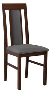 Drevená jedálenská stolička s látkovým poťahom DANBURY 2 - orech / tmavá šedá