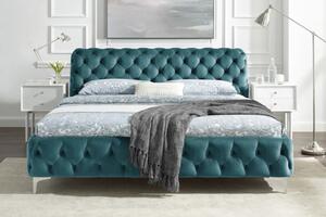 Dizajnová posteľ Rococo 180 x 200 cm modrý zamat