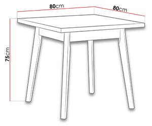 Jedálenský stôl 80x80 cm AMES 1 - biely / čierny
