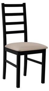 Drevená jedálenská stolička s látkovým poťahom DANBURY 8 - čierna / béžová