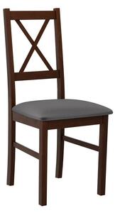 Jedálenská stolička s čalúneným sedákom DANBURY 10 - orech / tmavá šedá