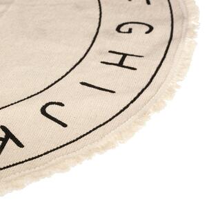 Okrúhly krémový koberec ALPHABET 120 cm