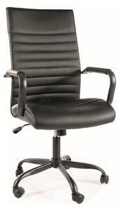 Kožená kancelárska stolička DAMIRA - čierna