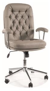 Kožená kancelárska stolička KIRAZ - šedá