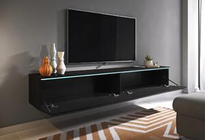 TV stolík CERIEE 180 - čierny grafitový