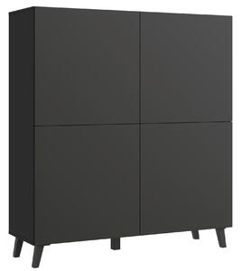 VYSOKÁ KOMODA, čierna, 120/128/39 cm P & B - Online Only drobný nábytok, Online Only