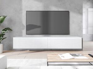 TV stolík CERIEE 180 - biely / vzor vlna