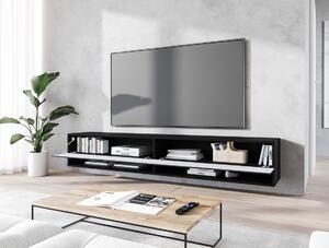 TV stolík CALIBURI 180 - čierny grafitový / vzor vlna