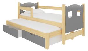 Detská posteľ CAMPOS, 180x75, sosna/sivá