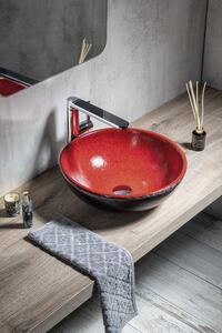 Sapho, ATTILA keramické umývadlo, priemer 42,5cm, farba paradajková /petrol, DK007