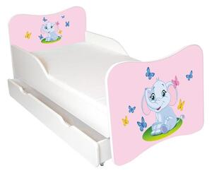 Amila Detská posteľ Sloník ružový 140x70 + matrac ZDARMA!