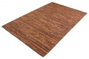 (3558) PURE hnedý koberec z kože a konope 230x160cm