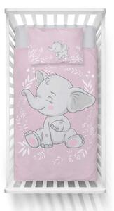DETEXPOL Obliečky do postieľky Slon baby ružový Bavlna, 100/135, 40/60 cm