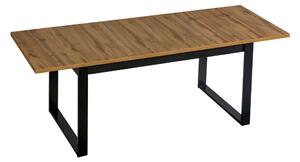 Rozkladací jedálenský stôl Lamelo - dub wotan/čierna