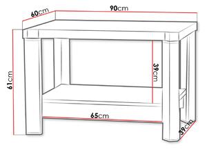 Konferenčný stolík ARIKA - 90 cm, dub sonoma