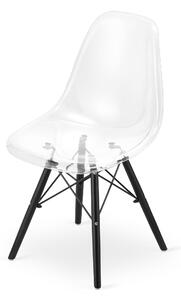 Transparentná stolička YORK OSAKA s čiernymi nohami