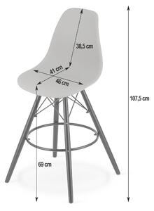 PreHouse Barová stolička LAMAL biela / čierne nohy