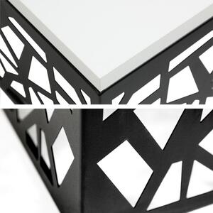 Konferenčný stolík PEMELN - matný čierny / lesklý biely