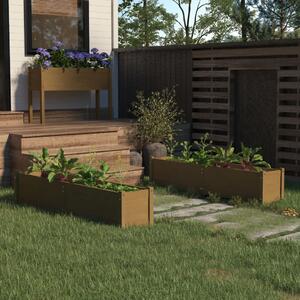 Vyvýšené záhradné záhony 2 ks medovo-hnedé 150x31x31 cm borovicový masív