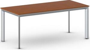 Rokovací kancelársky stôl PRIMO INVITATION, 180x80 cm, sivostrieborná podnož, čerešňa