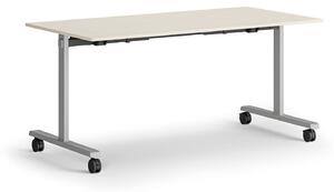 Mobilný stôl MATCH, 160x80 cm, sivá podnož, breza