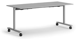 Mobilný stôl MATCH, 180x80 cm, sivá podnož, sivá