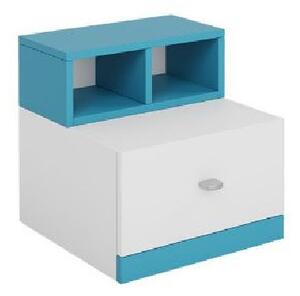 Nočný stolík do detskej izby HARKA - biely / modrý