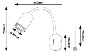 Rabalux 73110 - Nástenné bodové svietidlo NOLIE 1xGU10/15W/230V biela