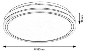 Rabalux 71413 - LED stmievateľné stropné svietidlo CORLET, 23 W/230 V, 3000-6500 K (nastaviteľná teplota farby), priemer 38,5 cm, biela, s diaľkovým ovládaním