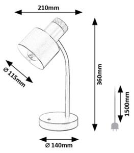Rabalux 74100 - Stolná lampa PASTRO 1xE27/20W/230V oranžová