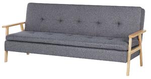 Sivá čalúnená pohovka 3-miestna funkcia na spanie Škandinávska obývacia izba
