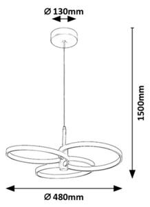 Rabalux 72400 - LED Stmievateľný závesný luster na lankách ISIDORA 50W/230V 3000-6500K+DO
