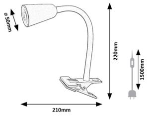 Rabalux 74092 - Stolná lampa s klipom ALDO 1xGU10/7W/230V khaki